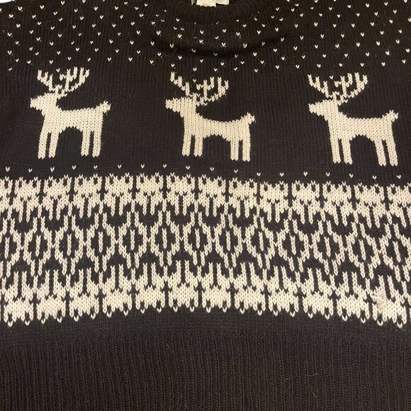 NWT Nordic Fair Isle Reindeer Knit Sweater M Holiday After Ski Cabincore Winter - Picture 7 of 7